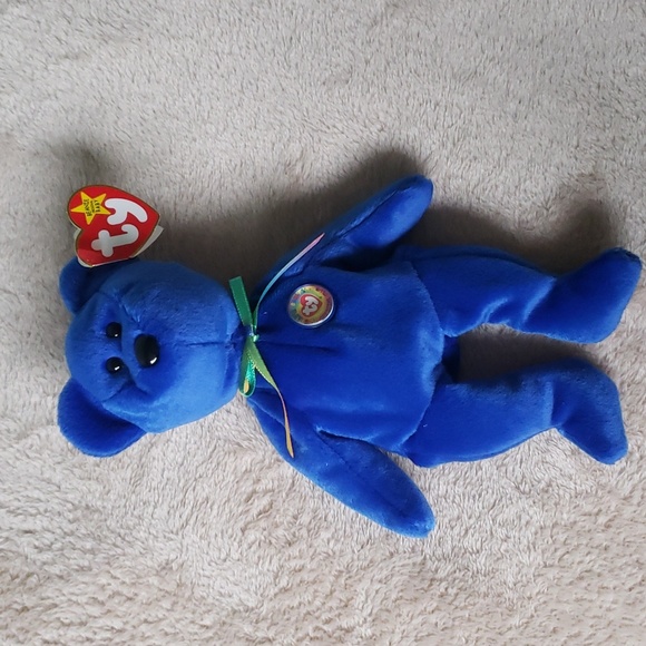 Clubby 🐻 1st Ty Collectors Club Beanie Baby 🐻 Royal Blue Bear 🐻 NWT - Picture 9 of 12